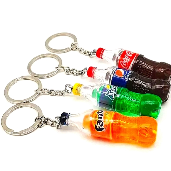 American Resale Accessories - Soda Keychain Fob Purse Charms Pepsi,Coke,Fanta, Sprite. Funny gift